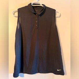 Nike Women's Black Sleeveless Polo Top
